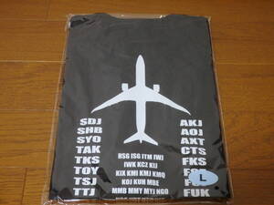 即決♪新品未使用♪ANA 全日空 全日本空輸 Tシャツ Lサイズ L 就航地 空港3レター ブラック 飛行機 アメニティグッズ