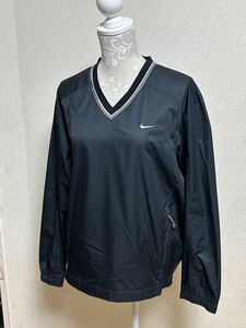 メンズ【 NIKE GOLF★ナイキゴルフ】Vネックプルオーバージャケット・CLIMA-FIT・薄手・ブラック・Mサイズ