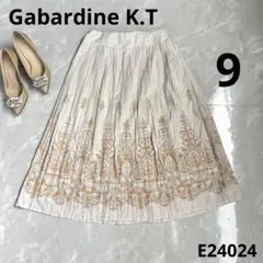 Gabardine K.T ギャバジンケーティー　刺繍レースプリーツスカート　M