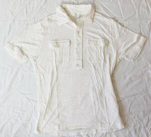 EDIFICE UNE PROPOSITION DE LELEGANCE リネン半袖ポロシャツ Mサイズ/オフホワイト