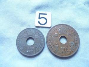 古銭　東アフリカ　Ｙ２５, ２６　　　２枚