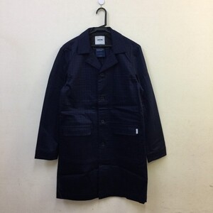 [048]FACTOTUMファクトタム/サテンチェックショップコート/NAVYネイビー/サイズ46【国内正規品/新品未使用/定価以下】