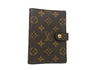 1円 ■美品■ LOUIS VUITTON ルイヴィトン R20005 モノグラム アジェンダPM 6穴式 手帳カバー スケジュール帳 ブラウン系 FK2274