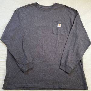 Carhartt カーハート 長袖 Tシャツ ロンT XXL ビッグシルエット グレー 大きいサイズ オーバーサイズ 3L クルーネック