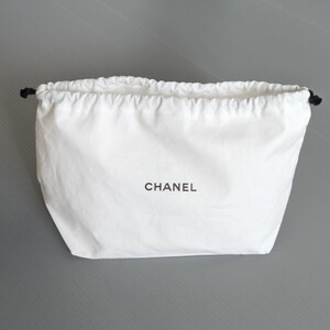 〔シャネル〕 ノベルティ ポーチ 巾着 CHANEL 小物入れ ホワイト（0285)