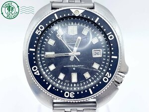 2409601380　＃ 1円～！ SEIKO セイコー セカンドダイバー 150m 6105-8110 自動巻き デイト 腕時計 黒文字盤 ブラック ヴィンテージ