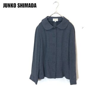 1N1142-F-N◆ JUNKO SHIMADA ジュンコシマダ ジャケット ◆ size9 ウール レーヨン ブラック 黒 古着 レディース