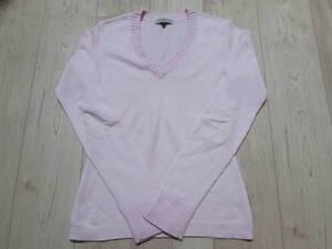 USED◎PROPORTION BODY DRESSINGプロポーションボディドレッシング◎Vネックニット◎サイズ3◎ピンク◎無地