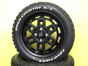 S3813 新品 4本 マッドクロス アイヴァー 4.5J マットブラック 黒 165/60R15 オープンカントリー R/T ホワイトレター ハスラー キャスト D2