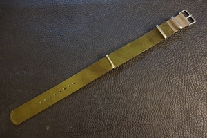 ◆Leather NATO G10Strap◆高品質国産本牛革アニリンカーフ OLIVE GREEN 16mm Custom Order(BUCKLE COLOR) 強力撥水 受注生産 腕時計ベルト