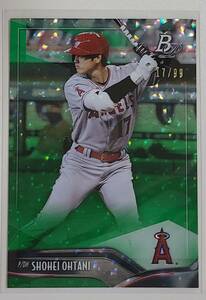 (大谷翔平) 17/99 2021 Bowman Platinum Shohei Ohtani Green Ice Foil 99枚限定 エンゼルス ジャージナンバー