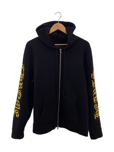 CHROME HEARTS◆エンブロイダリーロゴカシミヤジップパーカー/M/カシミア100(カシミヤ100)/ブラック//