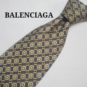 【美品】BALENCIAGA バレンシアガ グレー ドット柄 シルク