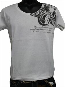 デスピエール DES PIERRE メンズ半袖Tシャツ ホワイト Mサイズ DPM-80019 新品 白 国産 日本製