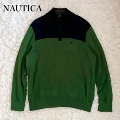 NAUTICA ノーティカ ハイネック ハーフジップ コットンニットセーター M