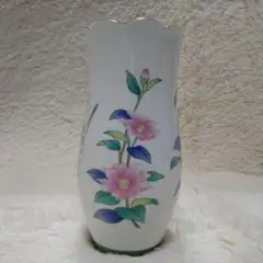 激レア【香蘭社】 「茶席の花」 花瓶 金彩 4面花絵 花柄