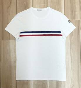 ［新品同様］モンクレール　トリコロール　ロゴTシャツ　ホワイト　S