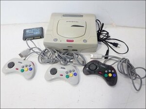 【ジャンク/現状品】SEGA SATURN /セガサターン 本体、コントローラー 3個、拡張ラムカートリッジ 4MB