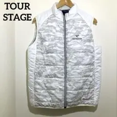 【ラスト1点】 TOURSTAGE ホワイトカモフラージュベスト ゴルフウェア