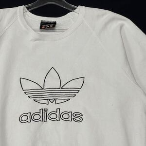 90s adidas USA製 万国旗タグ トレフォイル スウェット アディダス　　90年代 ビッグロゴ デカロゴ ラグランスリーブ トレーナー YL460