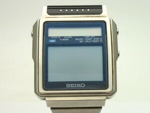 1000円スタート 腕時計 SEIKO セイコー TVウォッチ T001-5010 クオーツ QZ デジタル文字盤 スクエア シルバー メンズ 5 J717
