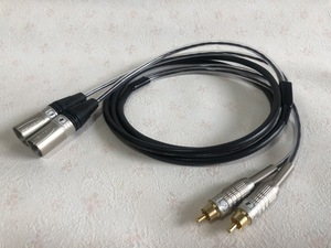 CANARE RCA(STEREO)-XLR(オス)2mケーブル MR202-2AT NEUTRIK NC3MXX+CANARE F10