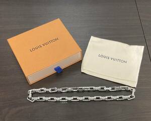 LOUIS VUITTON コリエ ネックレス・チェーン モノグラム M00307 シルバー 付属品あり ルイヴィトン　127g