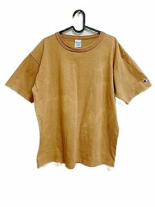 チャンピオン　Tシャツ　Lサイズ　Champion イエローブラウン　無地Tシャツ COTTON Champion