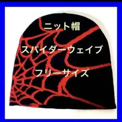 ニット帽　スパイダーウェブ　ビーニーあったかい