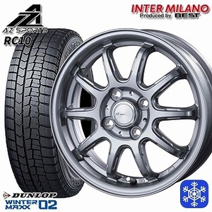 大田原 新品 冬セット AZ sports RC10 14x4.5J +45 4H100 DL ウィンターマックスWM02 155/65R14インチ 軽自動車等