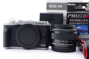 美品 Canon キャノン EOS M6 ミラーレスデジタル一眼カメラ EF-M 15-45mm F3.5-6.3 IS STM レンズ 