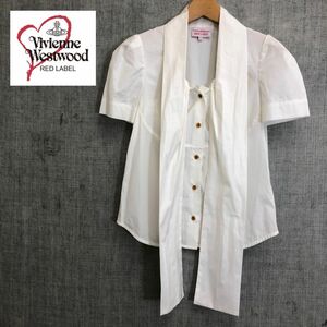 G1095-F◆ Vivienne Westwood red label ヴィヴィアンウエストウッドレッドレーベル 半袖ブラウス シャツ ◆ size2 コットン 古着 春夏