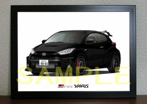 希望ナンバー TOYOTA トヨタ GRMN yaris ヤリス イラスト自動車アートA4 デジタル