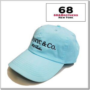 シックスティエイトアンドブラザーズ/68&BROTHERS 6Panel Twill Cap NYC ＆ Co 7069-Aqua 6パネルキャップ