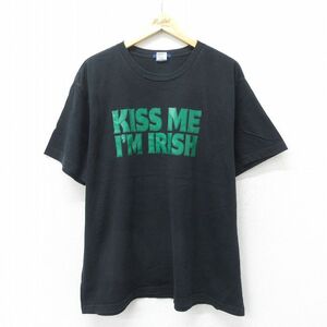 XL/古着 オールドネイビー OLD NAVY 半袖 ビンテージ Tシャツ メンズ 00s KISS 大きいサイズ コットン クルーネック 黒 ブラ