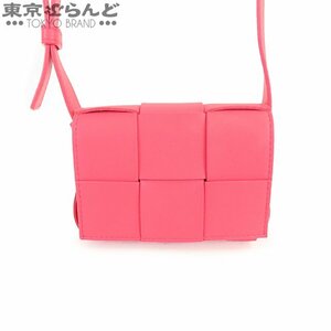 101709134 ボッテガヴェネタ BOTTEGAVENETA キャンディー カセット ミニ 666688 ピンク レザー 2WAY ショルダーバッグ レディース A