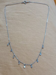 美品　シルバー 925 SILVER　キュービック9 ネックレス アクセサリー