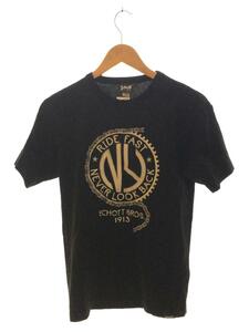 Schott◆EMBROIDERED T SHIRT/Tシャツ/S/コットン/BLK/3193070