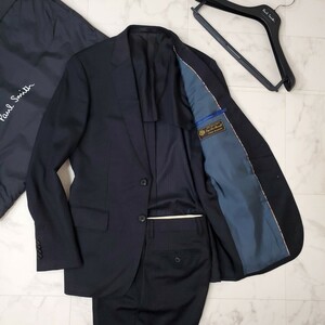 美品*近年★ポールスミス×ロロピアーナ Paul Smith LONDON×Loro Piana★シルク使用*ペイズリーライン★スーツセットアップ 黒 〜SIZE M〜