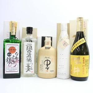 1円~【5本セット】焼酎各種（中々 陶眠 大麦焼酎 28度 720ml 詰日18.03 陶器 重量1023g 等）X24K180109