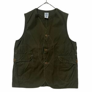 【 POST OVERALLS 】 美品 アメリカ製 ロイヤルトラベラー ワーク ベスト ハーフムーン ハンティング O