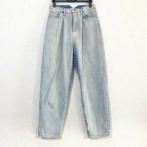 【美中古】willfully ブリーチド ワイドデニムパンツ ライトインディゴ M ウィルフリー ジーンズ コットン denim indigo bleach pants