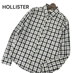 HOLLISTER ホリスター 通年 長袖 ロゴ刺繍★ ボタンダウン チェック シャツ Sz.S　メンズ　C4T01701_2#C