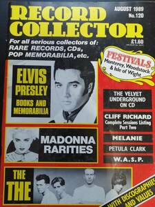 【英雑誌『RecordCollector』Madonna特集】1989・８月号 Elvis Presley、Velvet Underground、マドンナ、プレスリー、クリフ・リチャード