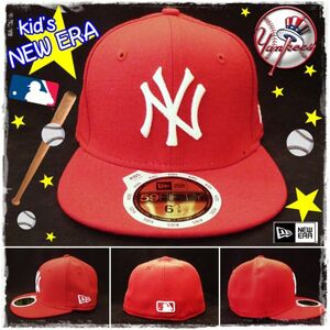 NEW ERA　ニューエラ　NY Yankees　ニューヨーク　ヤンキース　子供用　帽子　キャップ　野球　MLB　正規輸入品　53cm 　RED