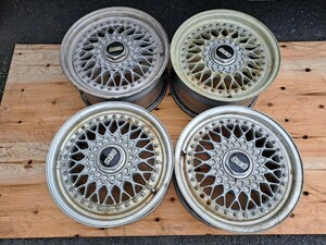 BBS RS137 RS225 7j 8j 7J×16H2 +45 8J×16H2 +45　114.3 5h 3P 旧車 当時物 リペアベース リバレルベース メッシュ アルミホイール