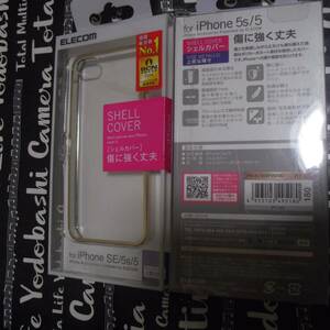 ELECOM iPhone SE/5s/5用 シェルカバー サイドメッキ ゴールド 金 側面にメッキ加工を施したポリカーボネート製のスリムシェルカバー 140円