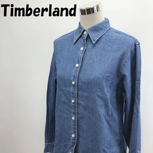 【人気】Timberland/ティンバーランド デニムシャツ ブルー サイズM レディース/S638