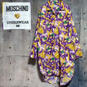 MOSCHINO　UNDERWEAR　Mサイズ　ロング開襟シャツ　ロング丈 モスキーノ 