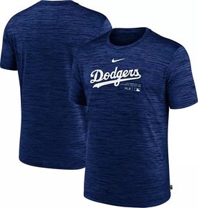 【USサイズ M】 MLB ロサンゼルス ドジャース Los Angeles Dodgers Black Authentic Collection Velocity Tシャツ ロイヤルブルー